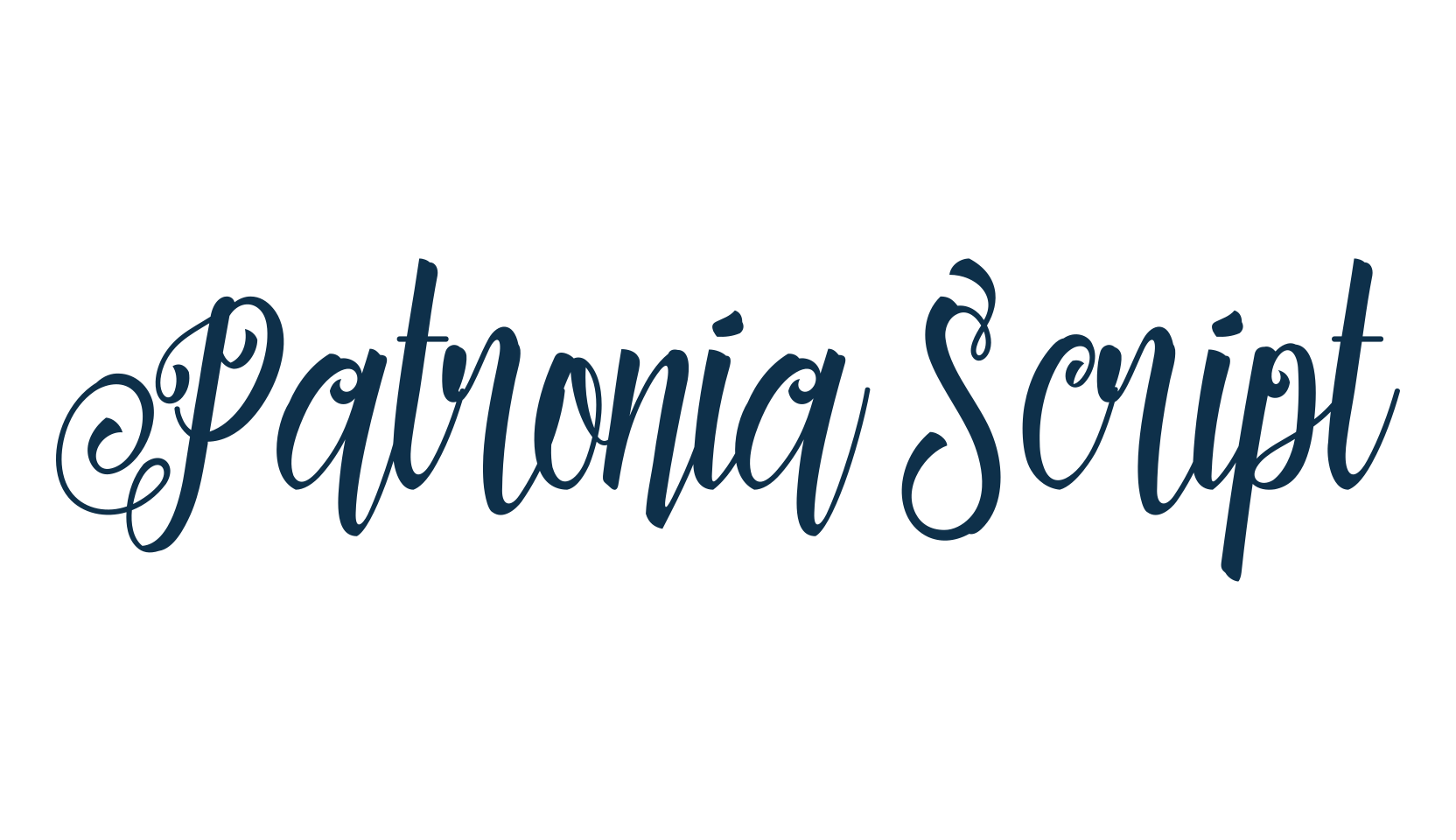 Patronia Script, fancy decorative font preview