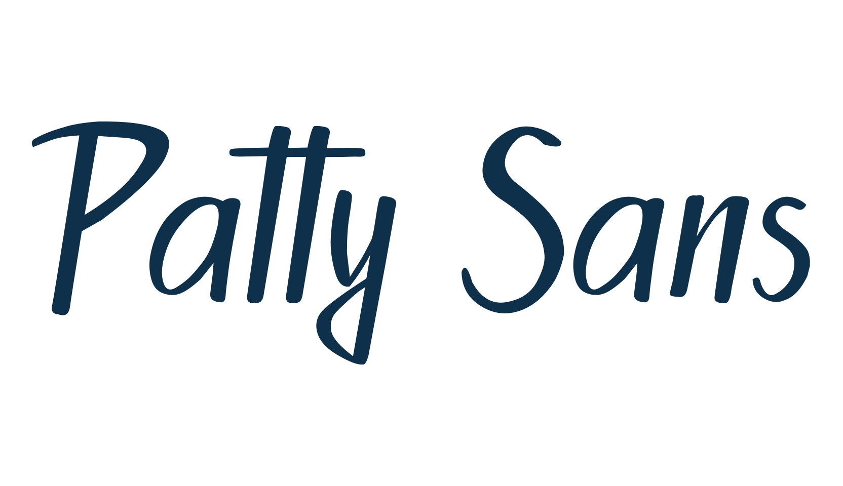 Patty Sans, fancy old school decorative script calligraphy font preview