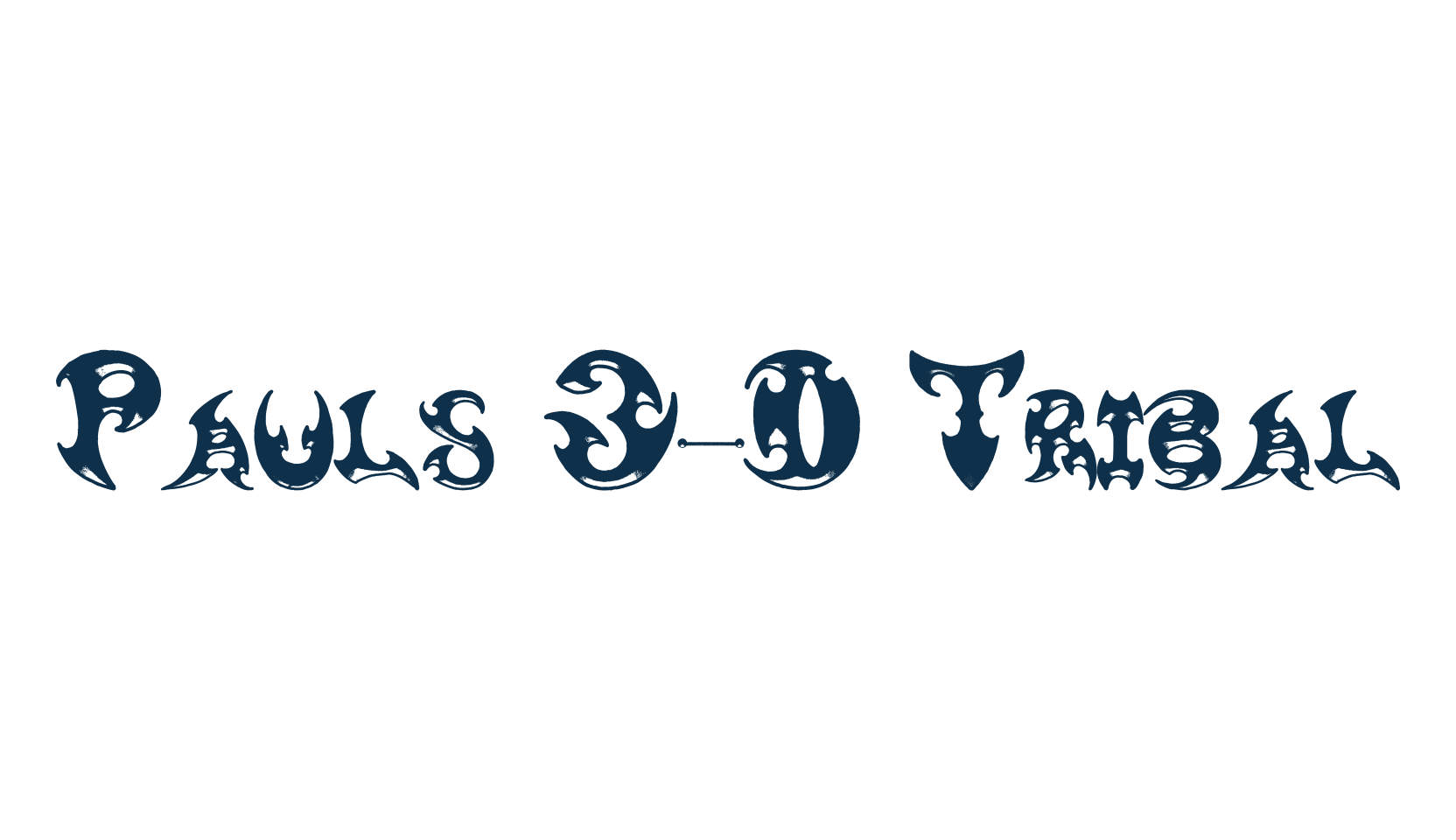 Pauls 3-D Tribal, gothic modern font preview