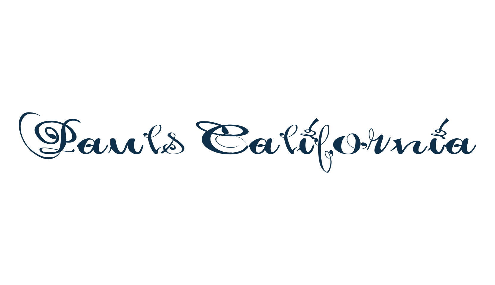 Pauls California, fancy various decorative script calligraphy font preview