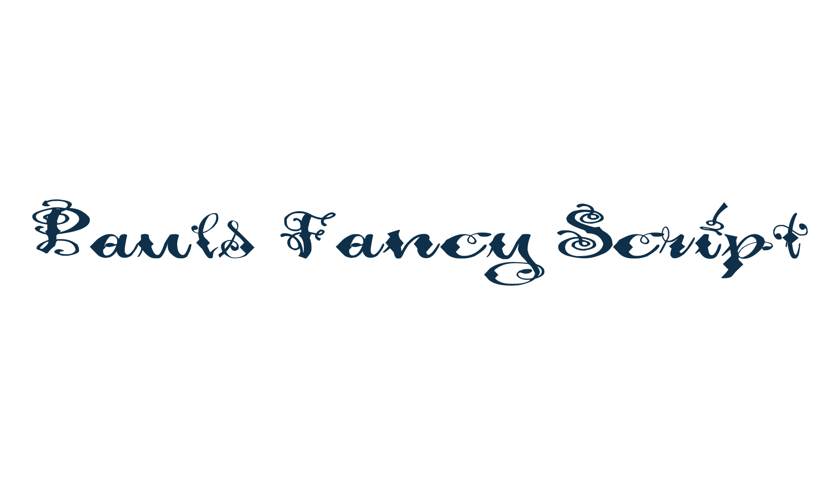 Pauls Fancy Script, fancy various decorative script calligraphy font preview