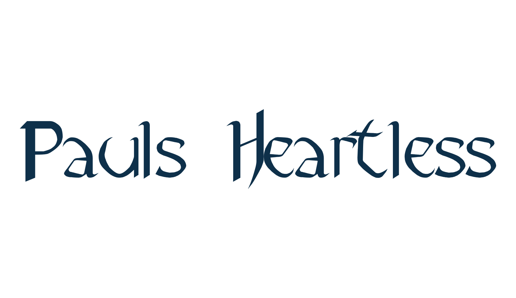 Pauls Heartless, various font preview