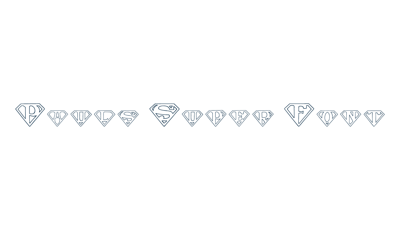 Pauls Super Font, fancy decorative font preview