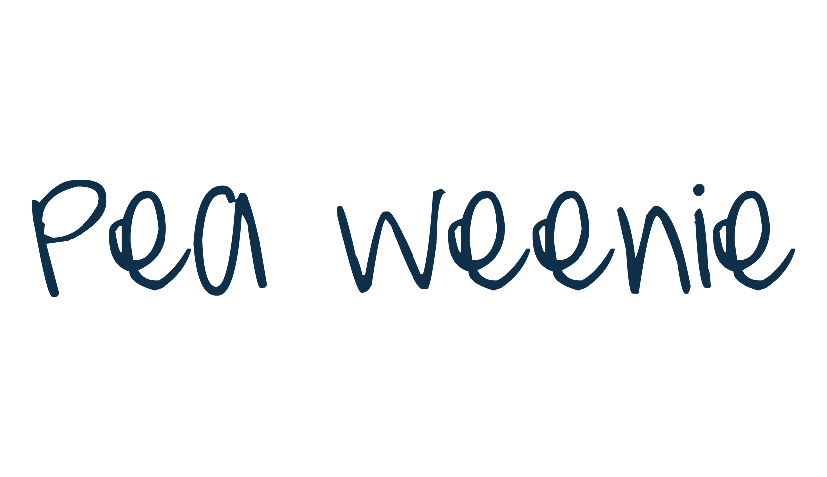 Pea Weenie, handwriting font preview