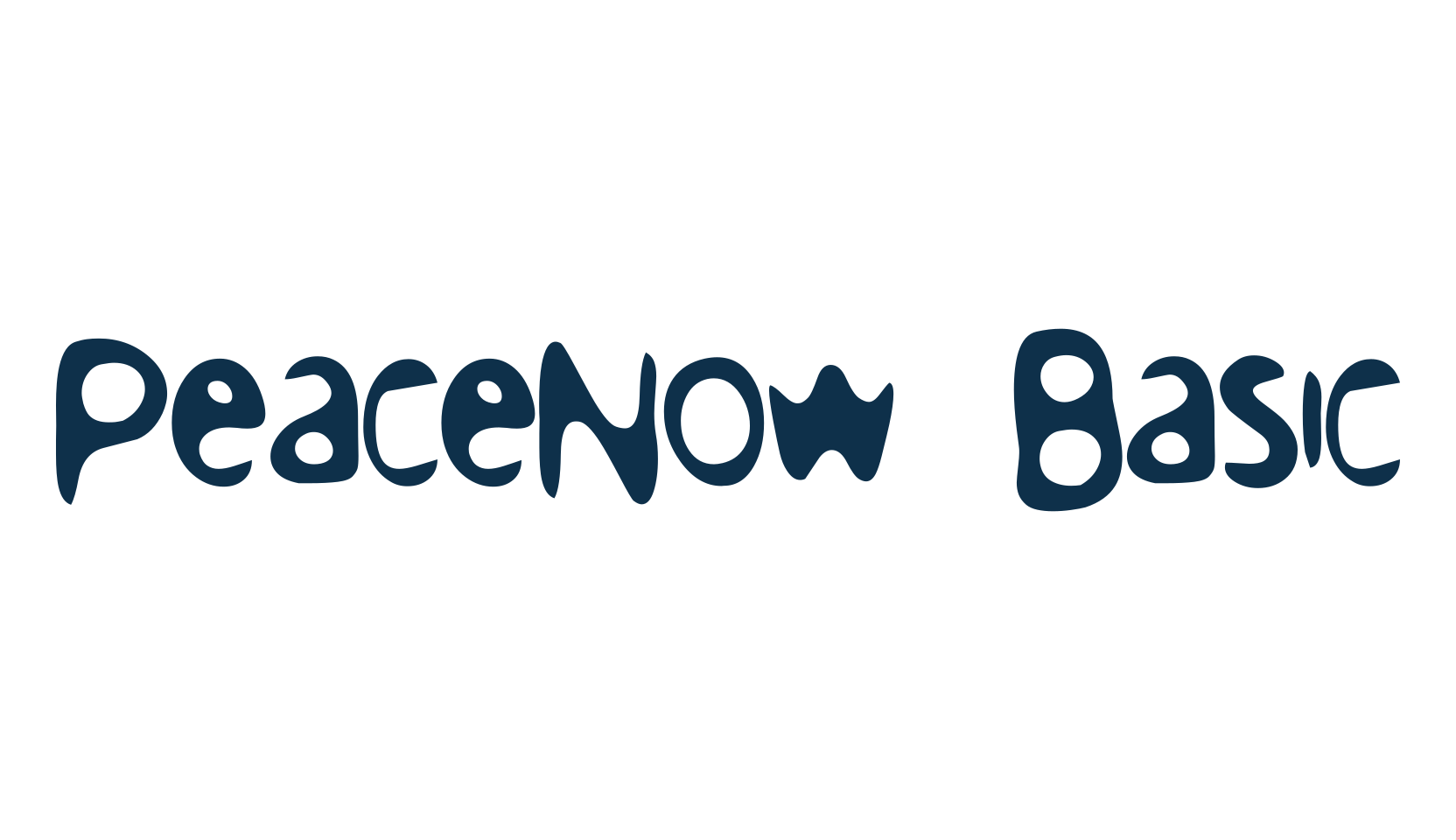 PeaceNow Basic, eroded font preview