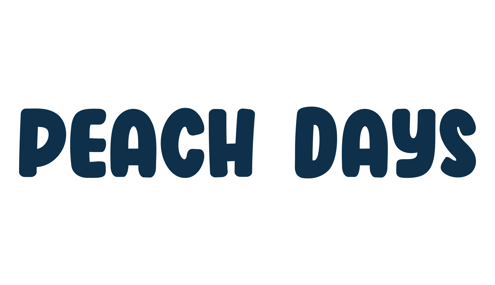Peach Days, fancy cartoon decorative font preview