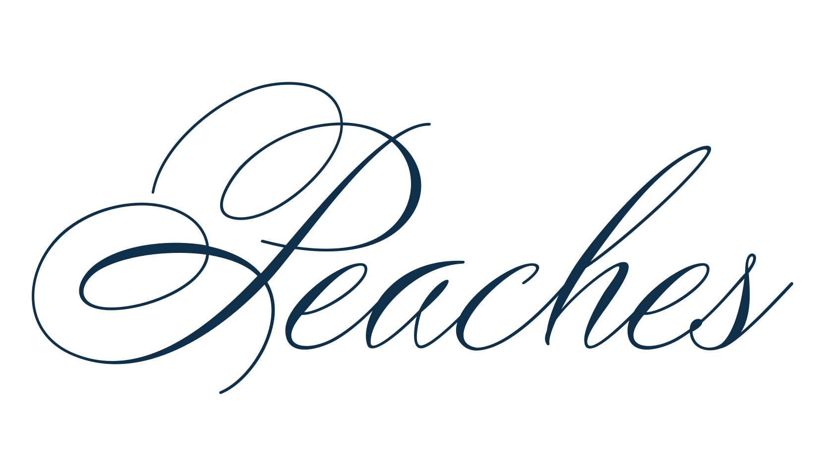 Peaches, calligraphy font preview
