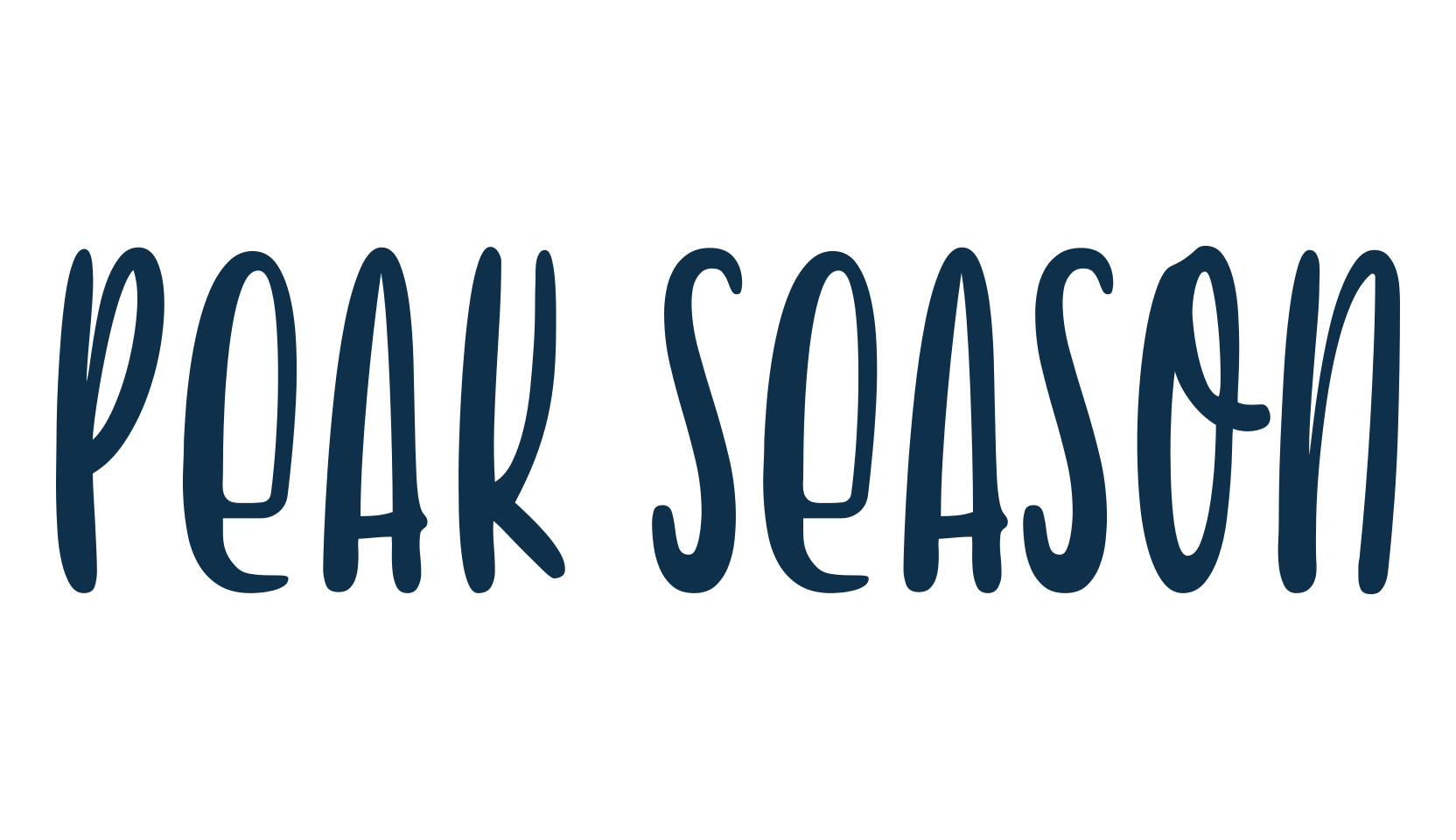 Peak Season, handwriting font preview