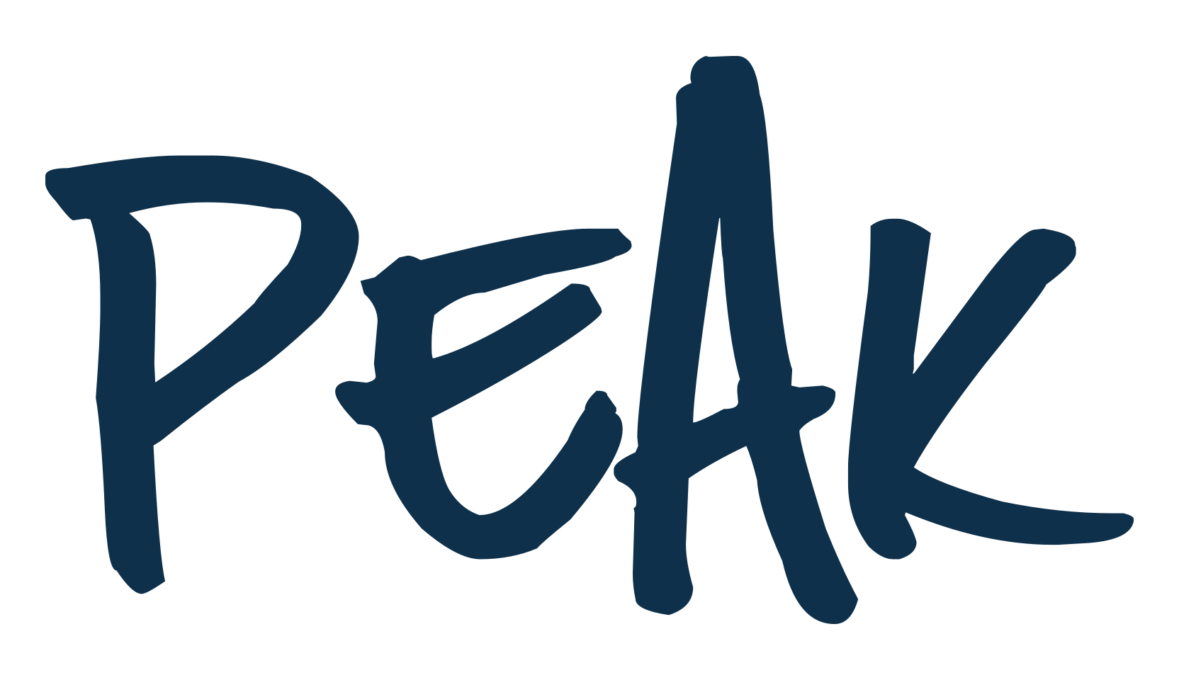 Peak, script handwritten fancy decorative calligraphy font preview