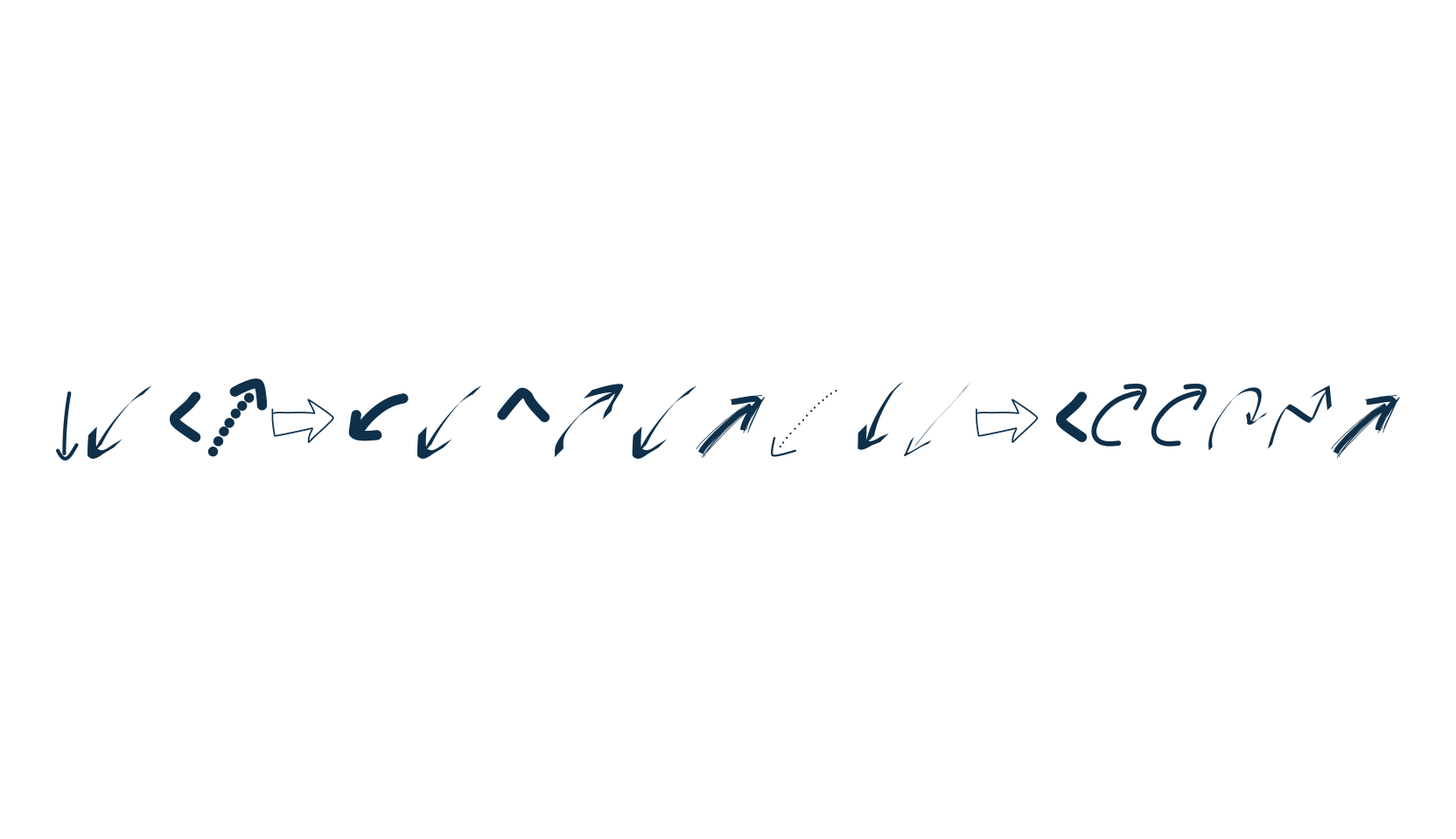 Peax Webdesign arrows, display market font preview