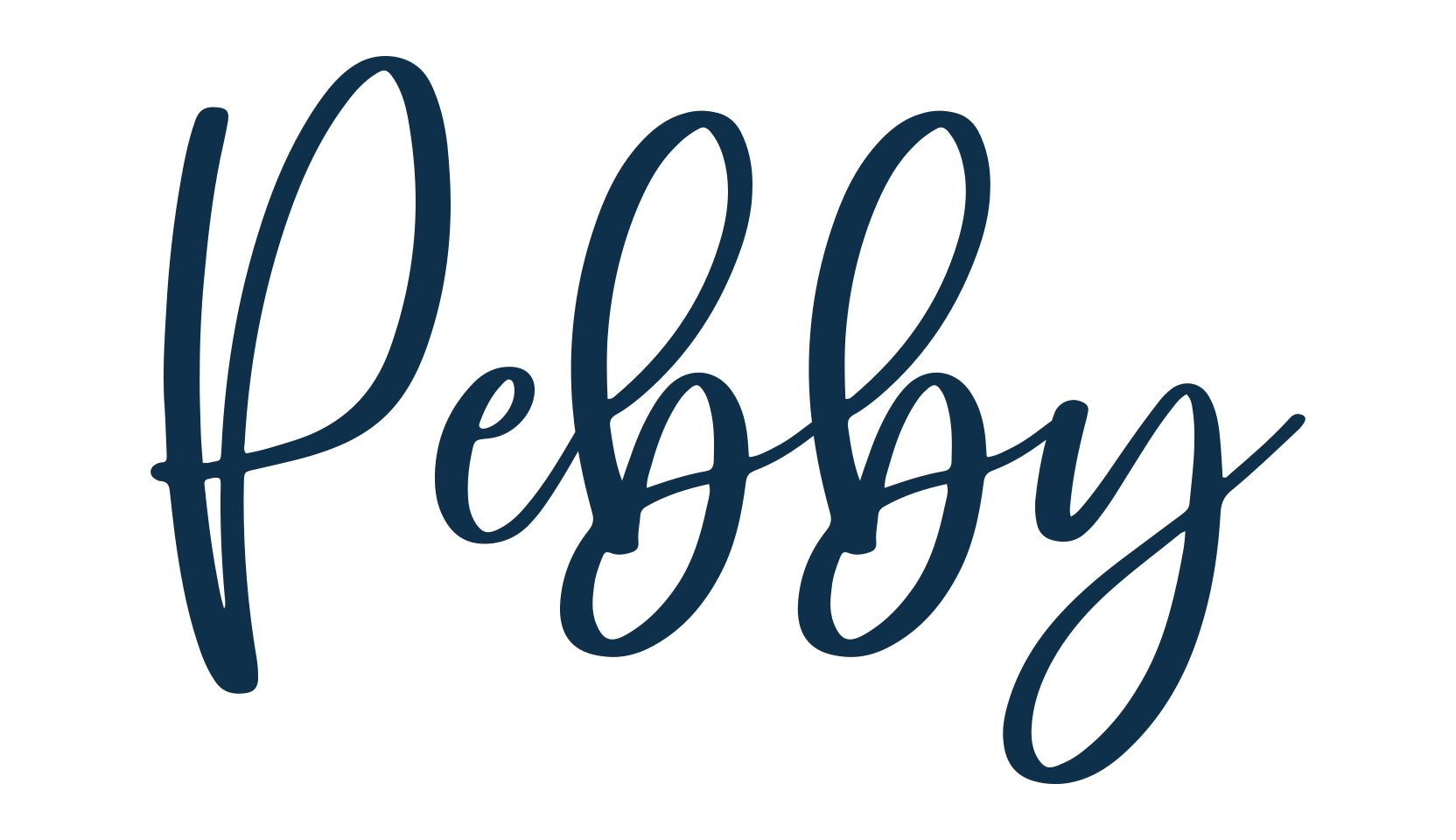 Pebby, handwriting font preview