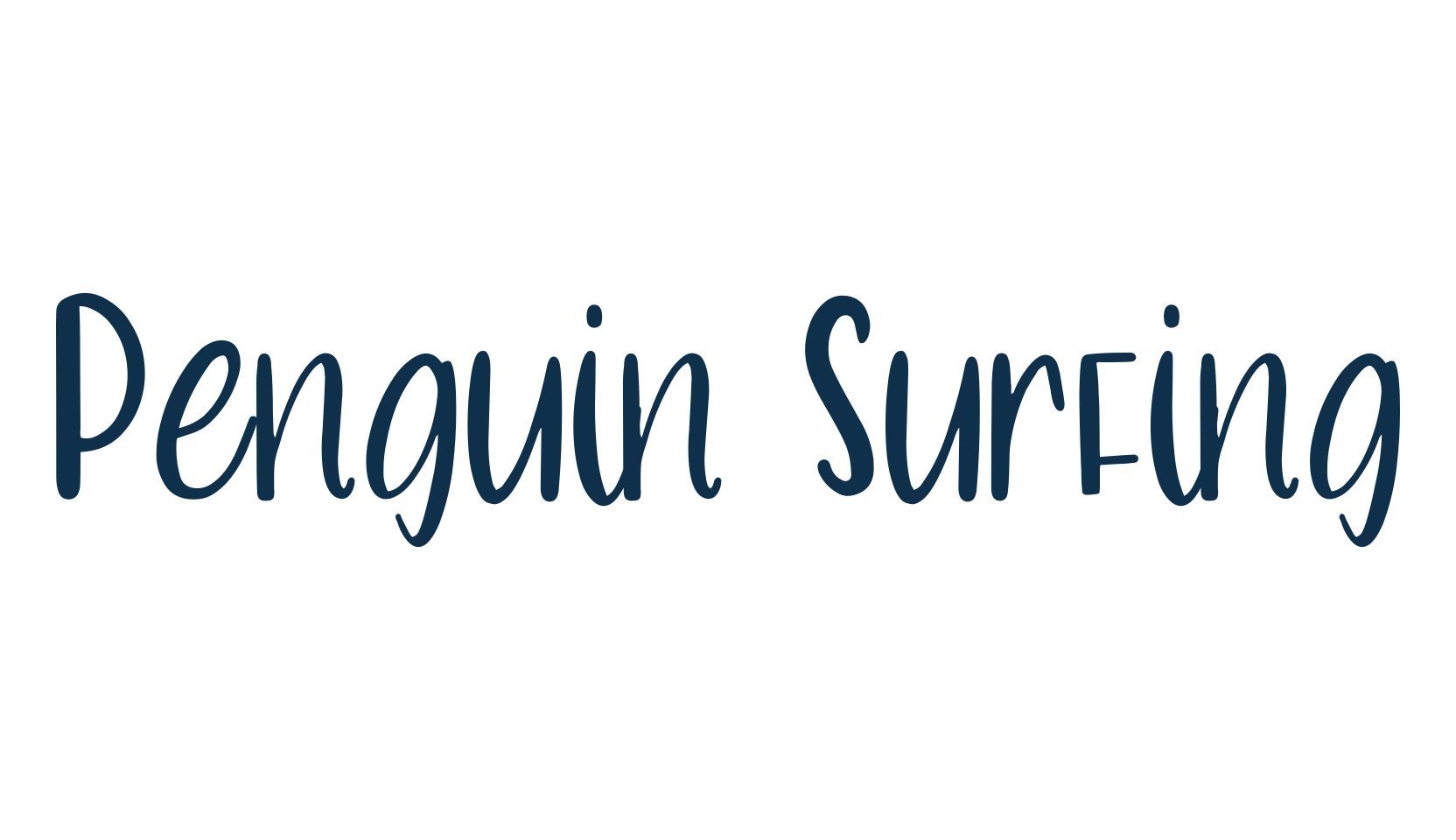 Penguin Surfing, various font preview