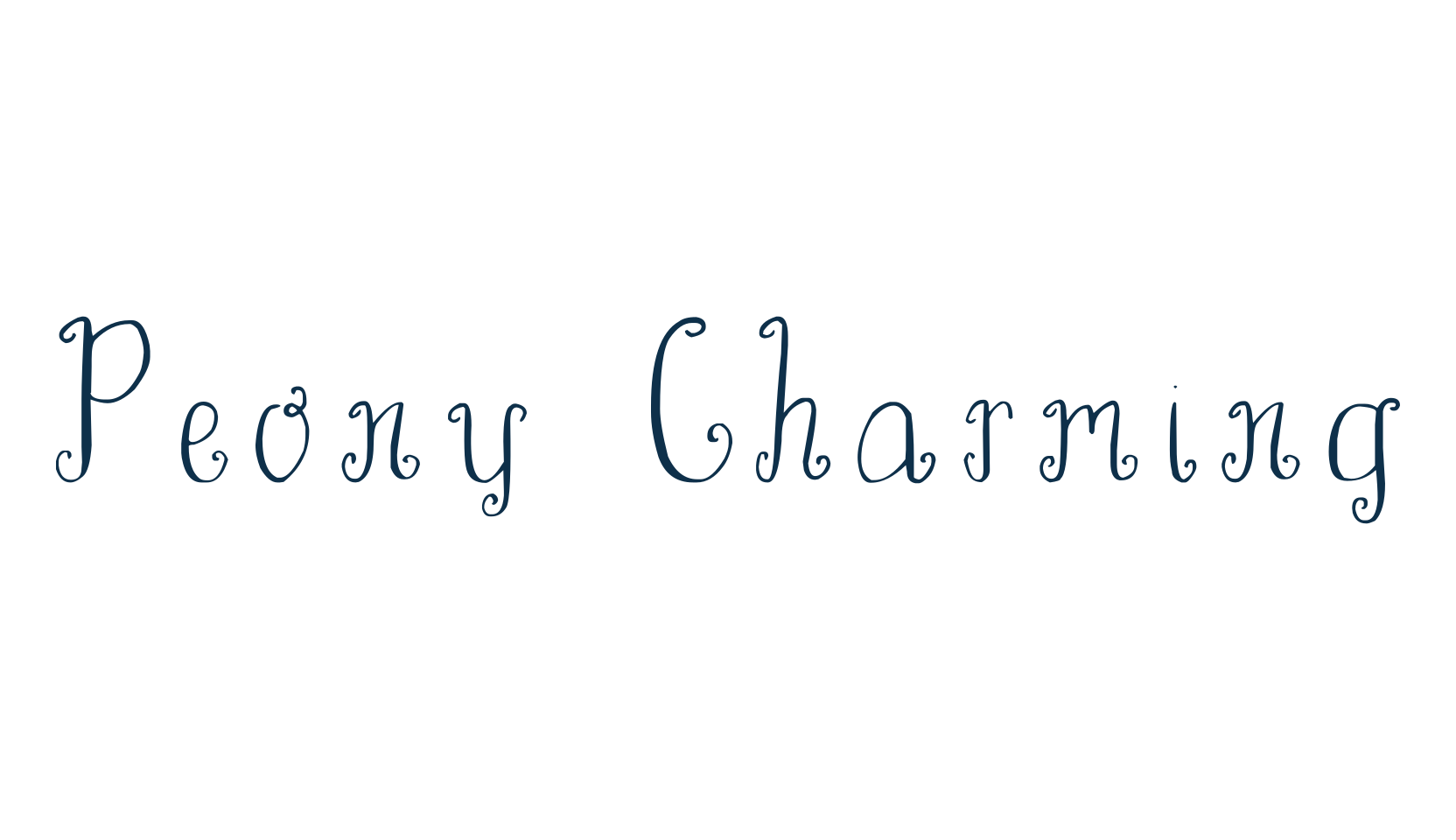 Peony Charming, curly font preview