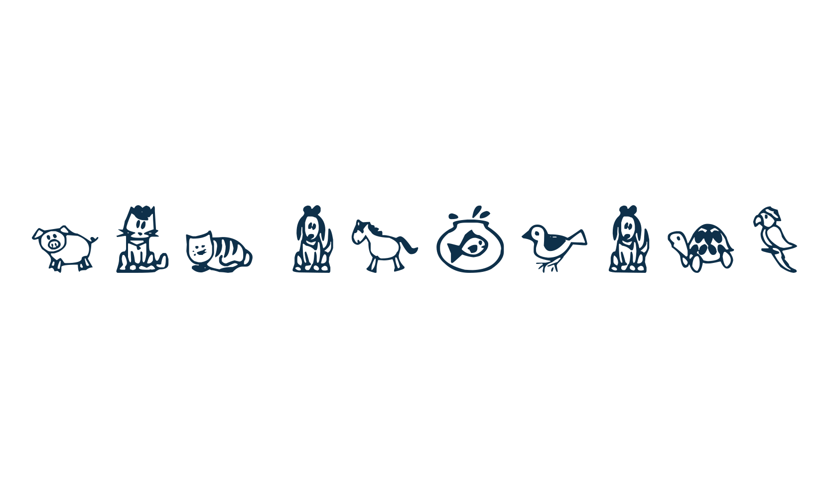 Pet Animals, fancy decorative font preview