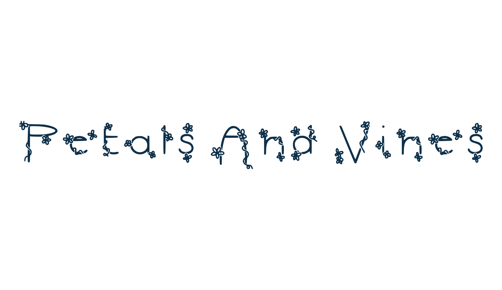 Petals And Vines, fancy decorative font preview