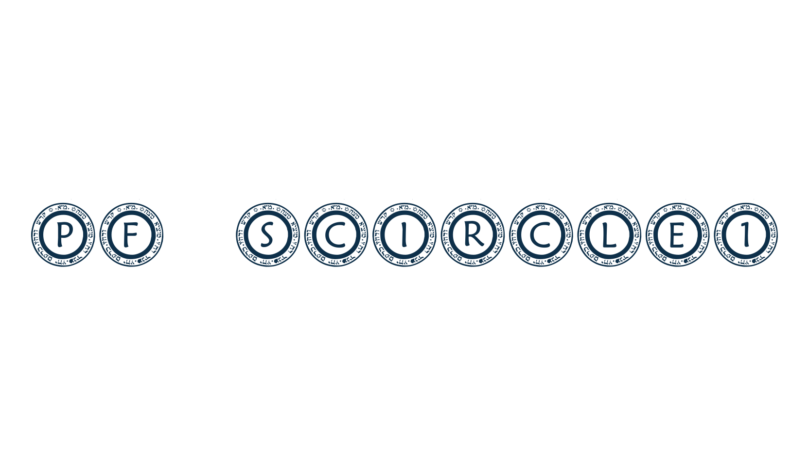 PF Scircle1, decorative font preview