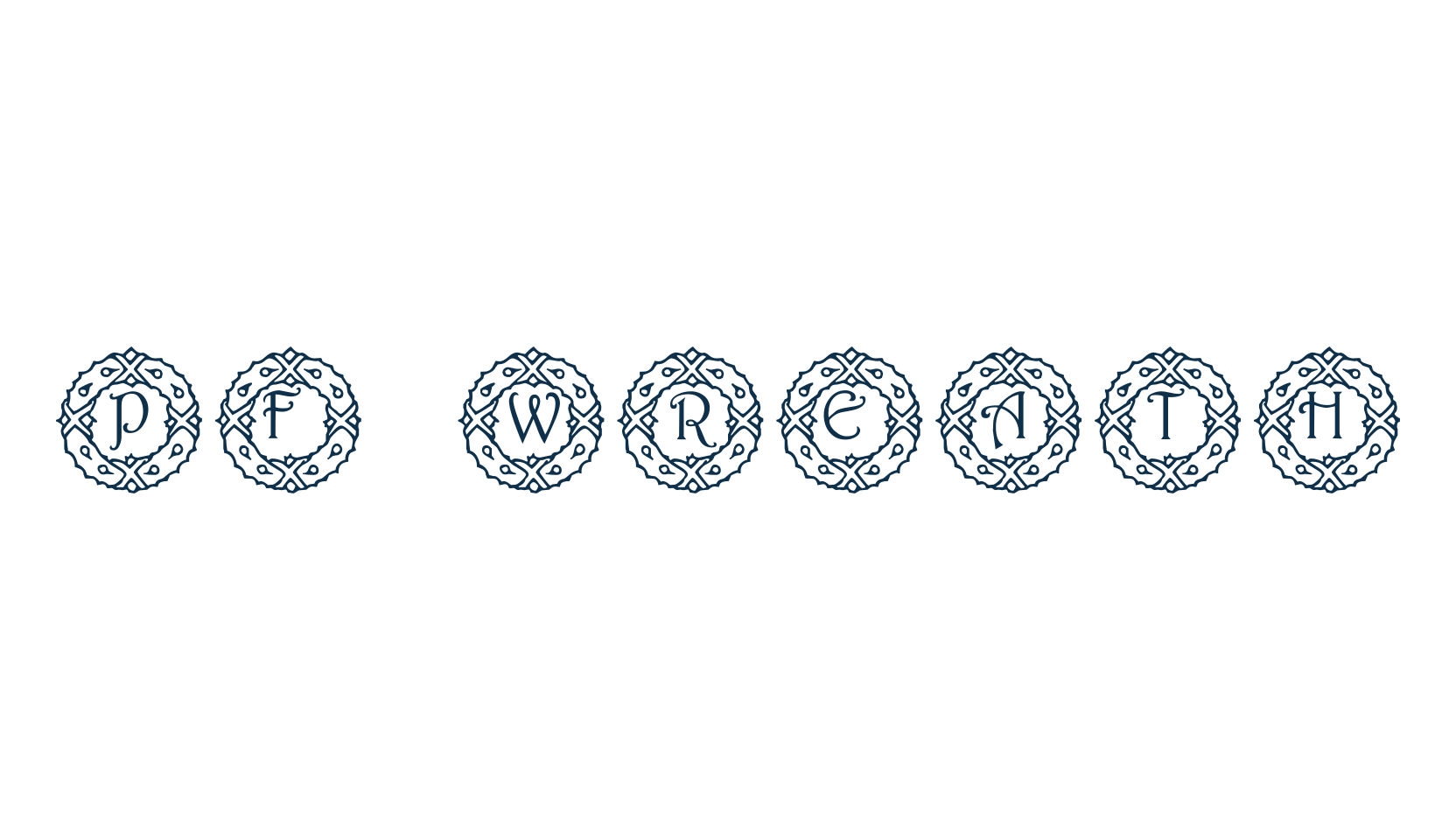 PF Wreath, display market font preview