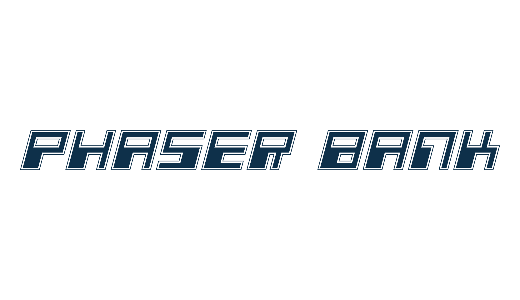 Phaser Bank, techno square sci-fi font preview