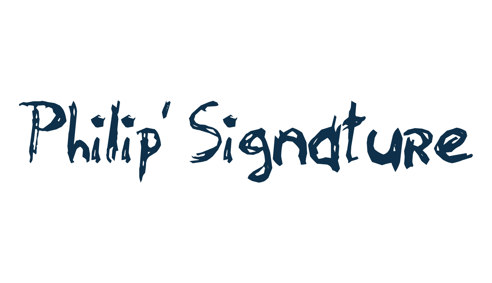 Philip' Signature, script trash fancy decorative calligraphy font preview