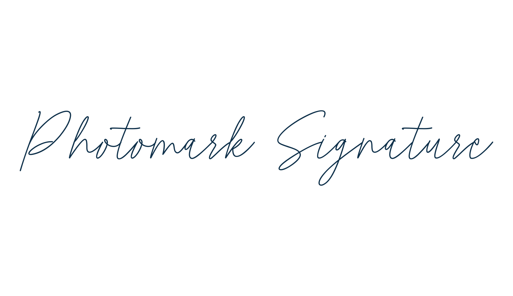 Photomark Signature, script handwritten fancy decorative calligraphy font preview