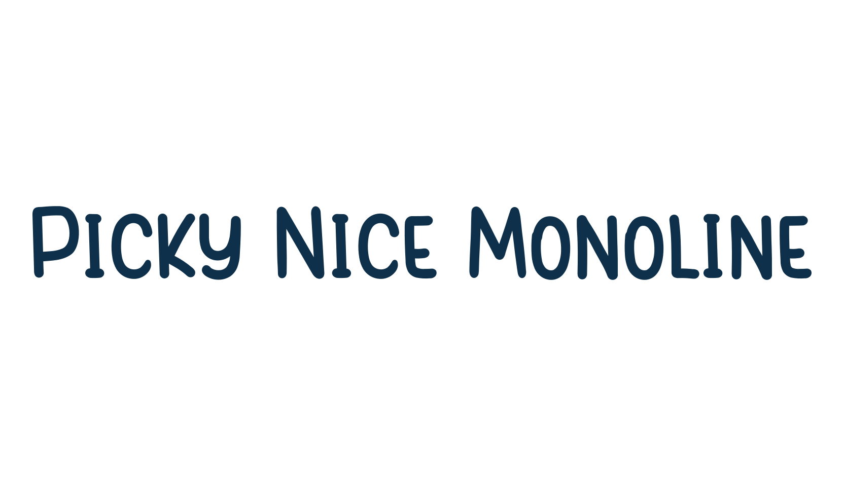 Picky Nice Monoline, script handwritten fancy decorative calligraphy font preview