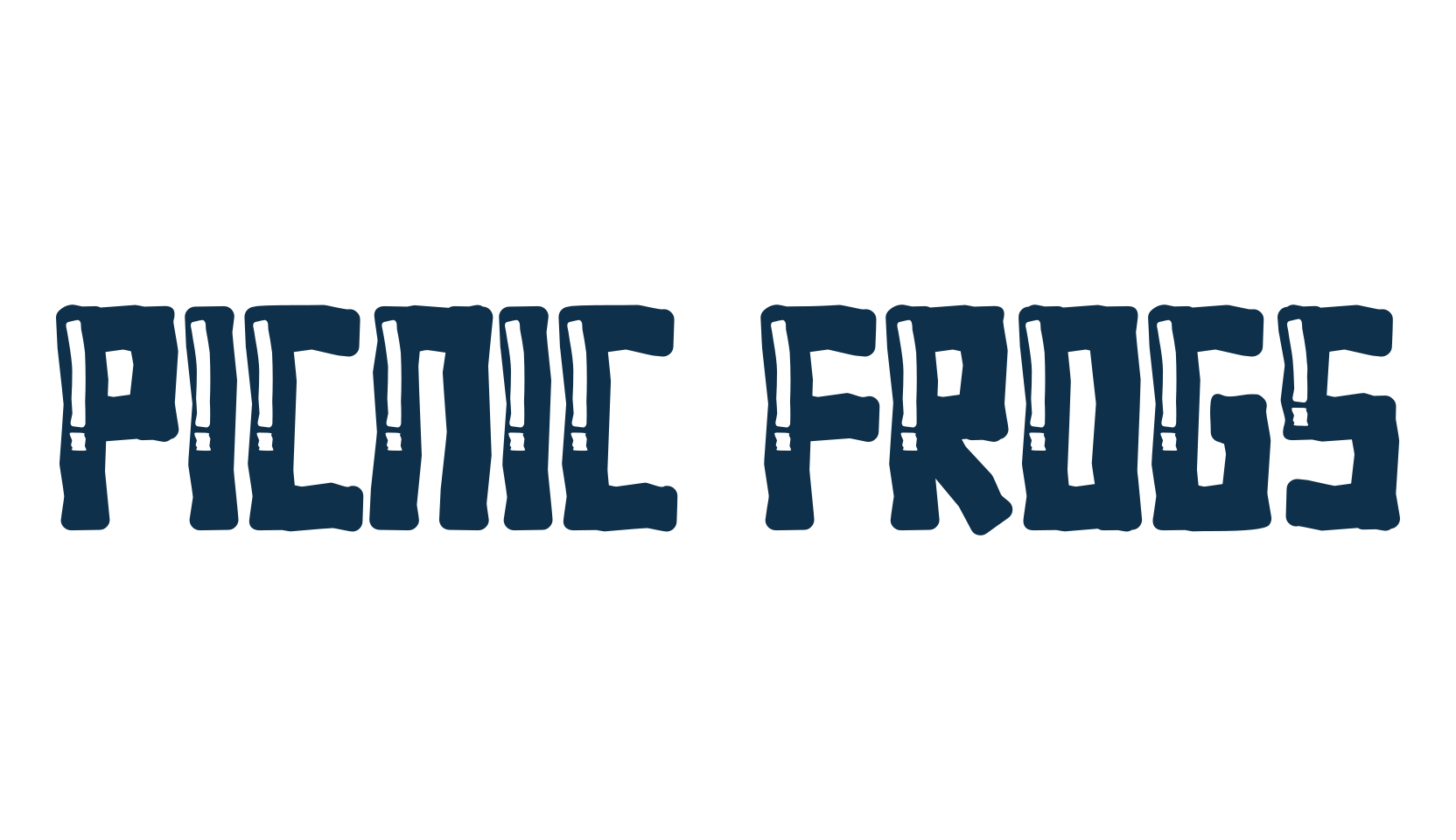 Picnic Frogs, fancy cartoon decorative font preview