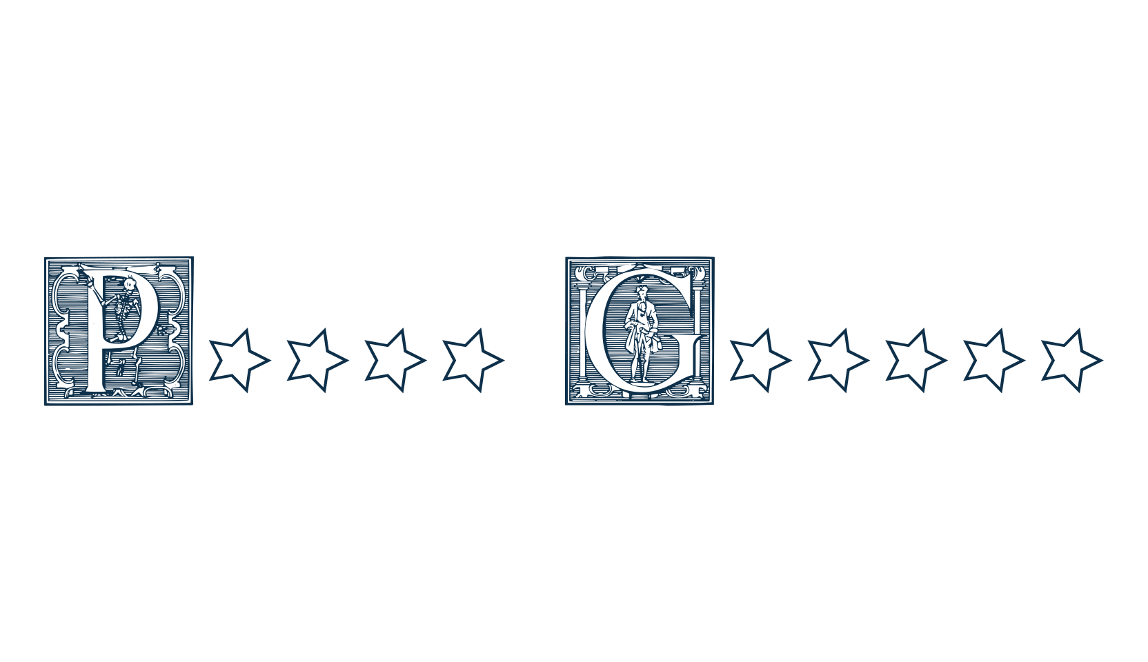 Picto Glyphs, fancy initials decorative font preview