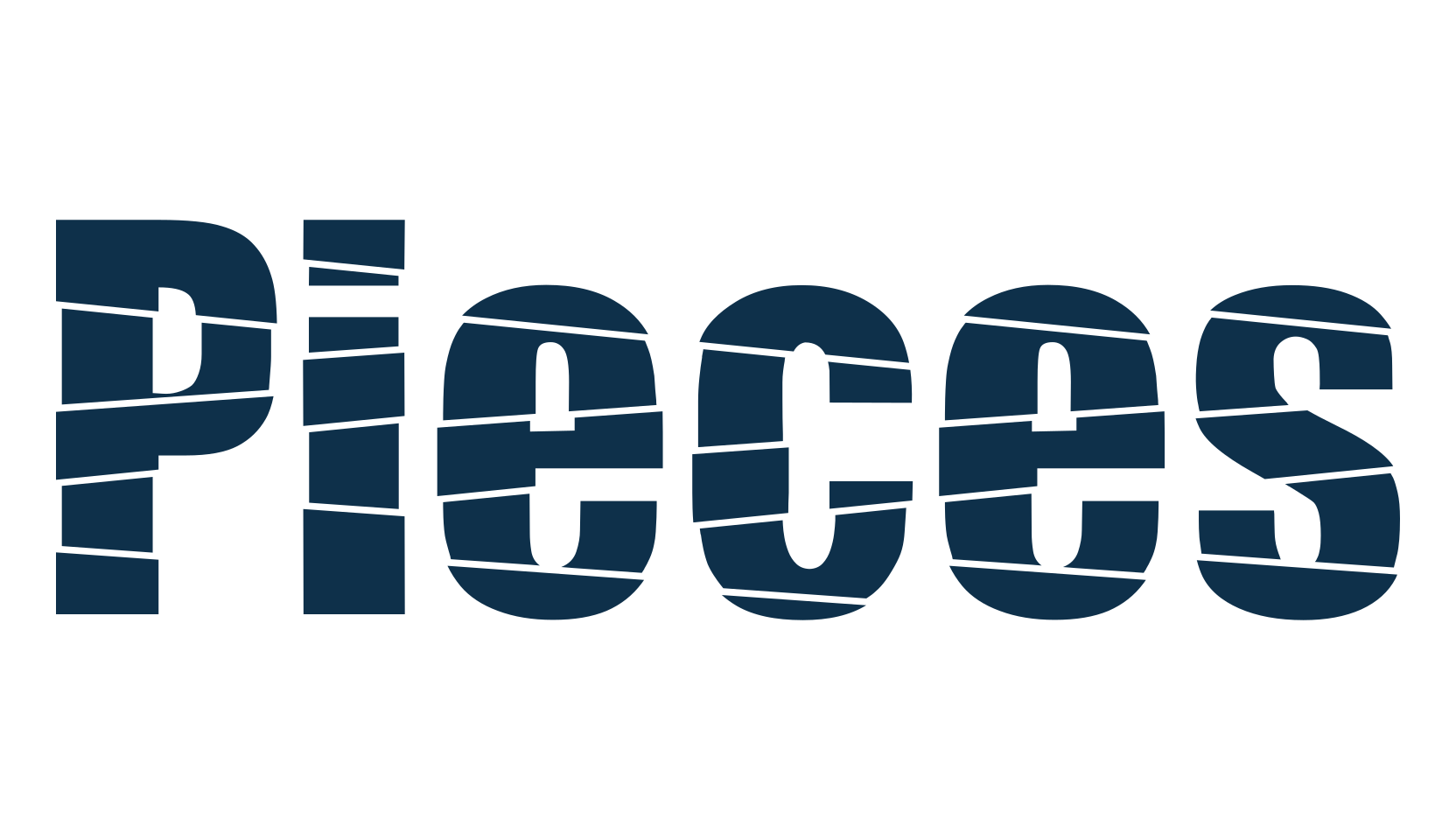 Pieces, fancy distorted decorative font preview