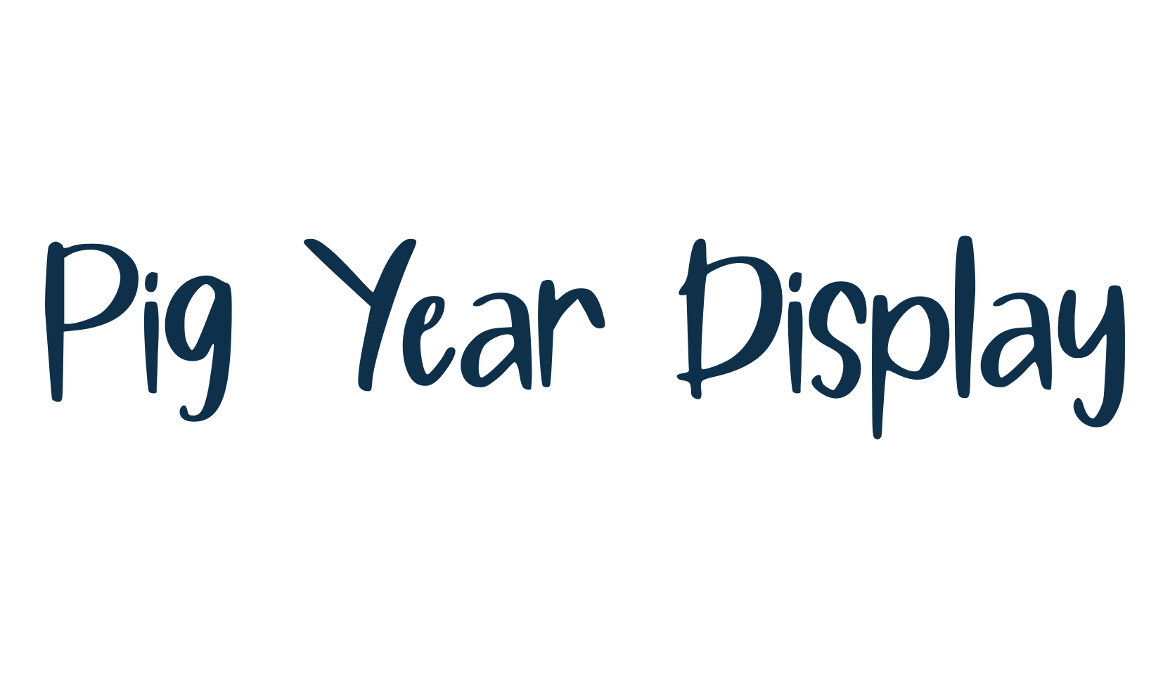Pig Year Display, script handwritten fancy decorative calligraphy font preview