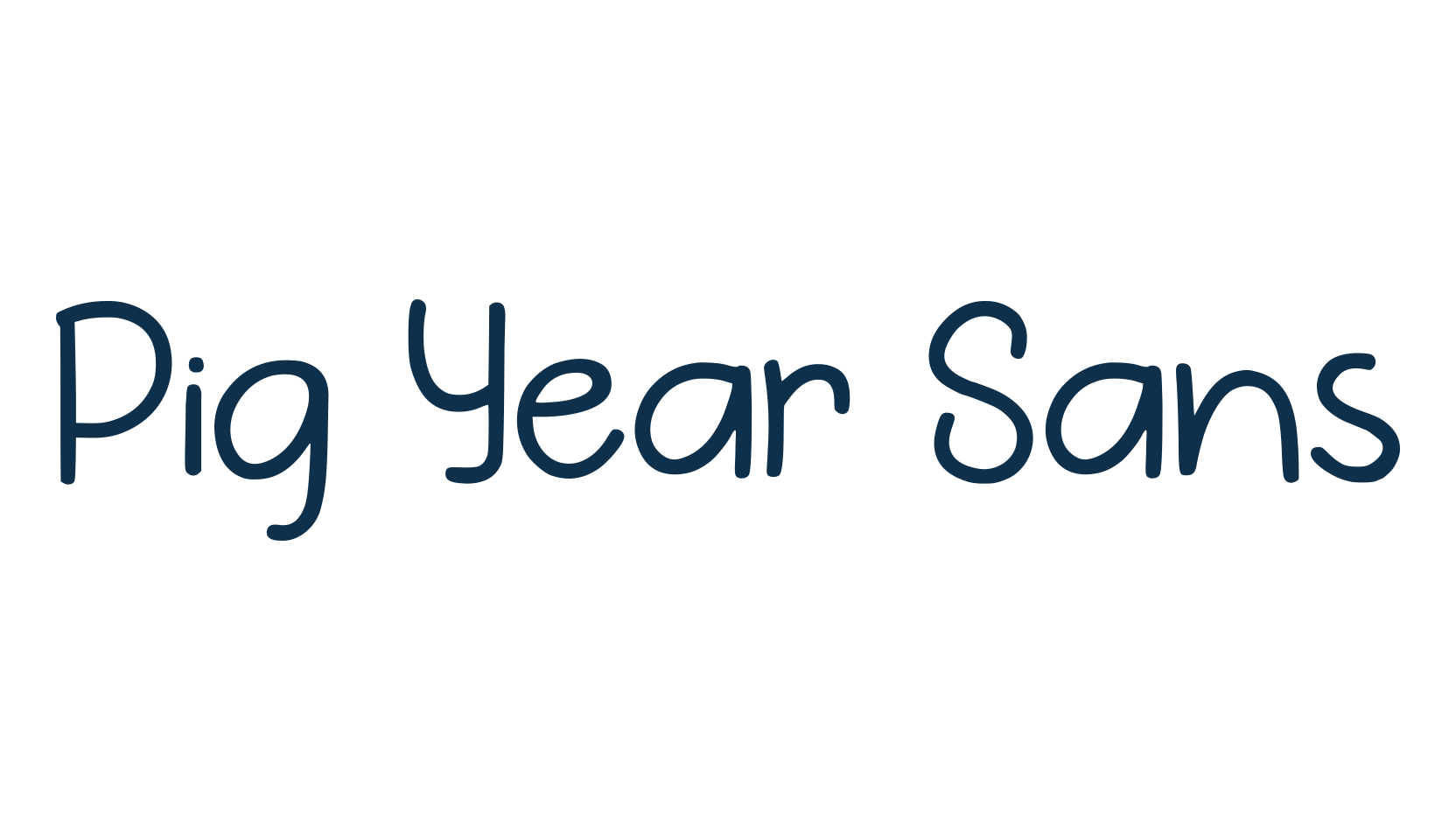 Pig Year Sans, script handwritten fancy decorative calligraphy font preview