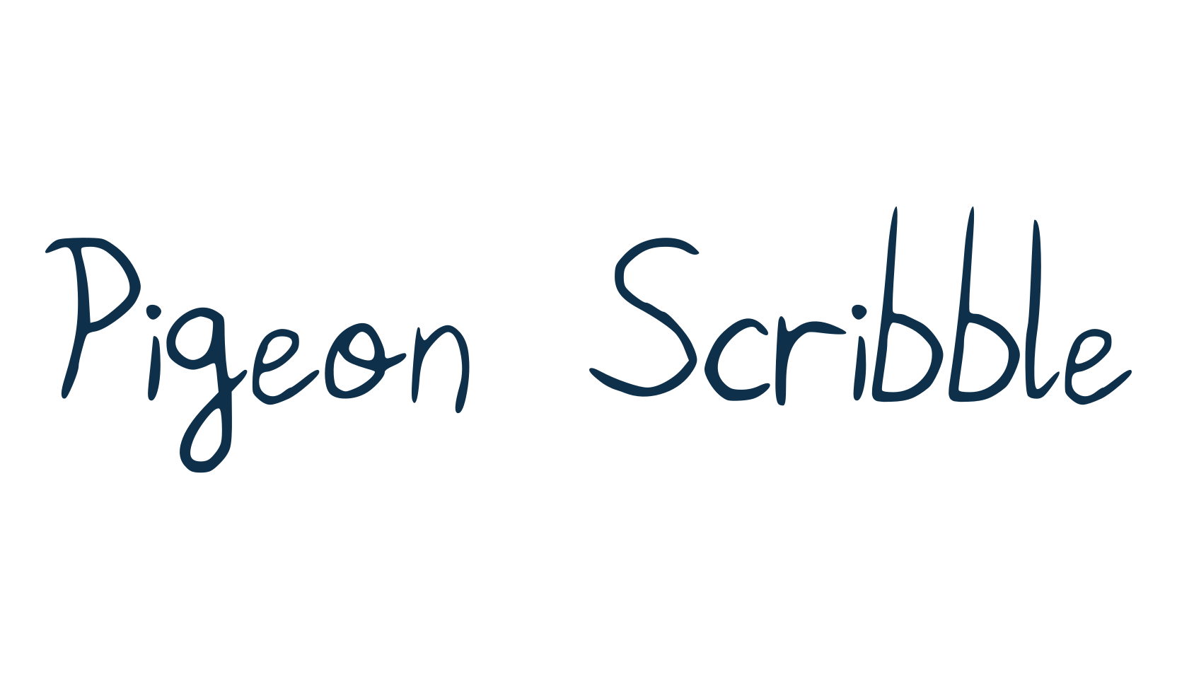 Pigeon Scribble, handwriting font preview
