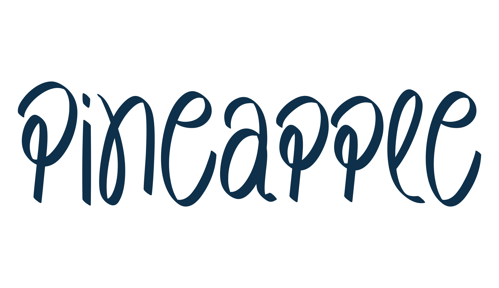 Pineapple, script handwritten fancy decorative calligraphy font preview