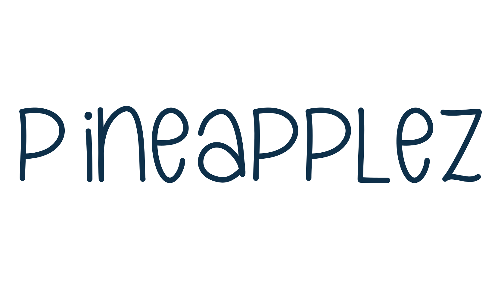 Pineapplez, script handwritten fancy decorative calligraphy font preview