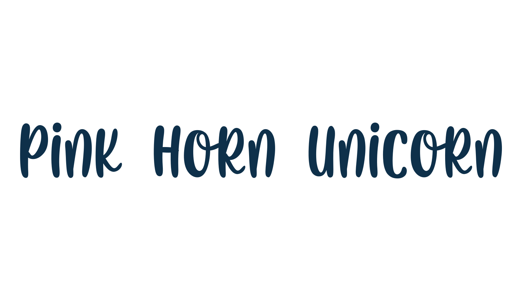 Pink Horn Unicorn, cartoon font preview