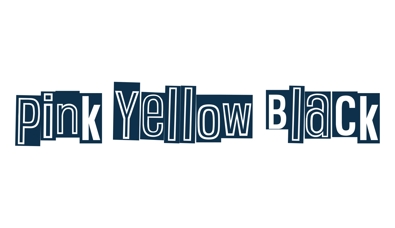 Pink Yellow Black, fancy distorted decorative font preview