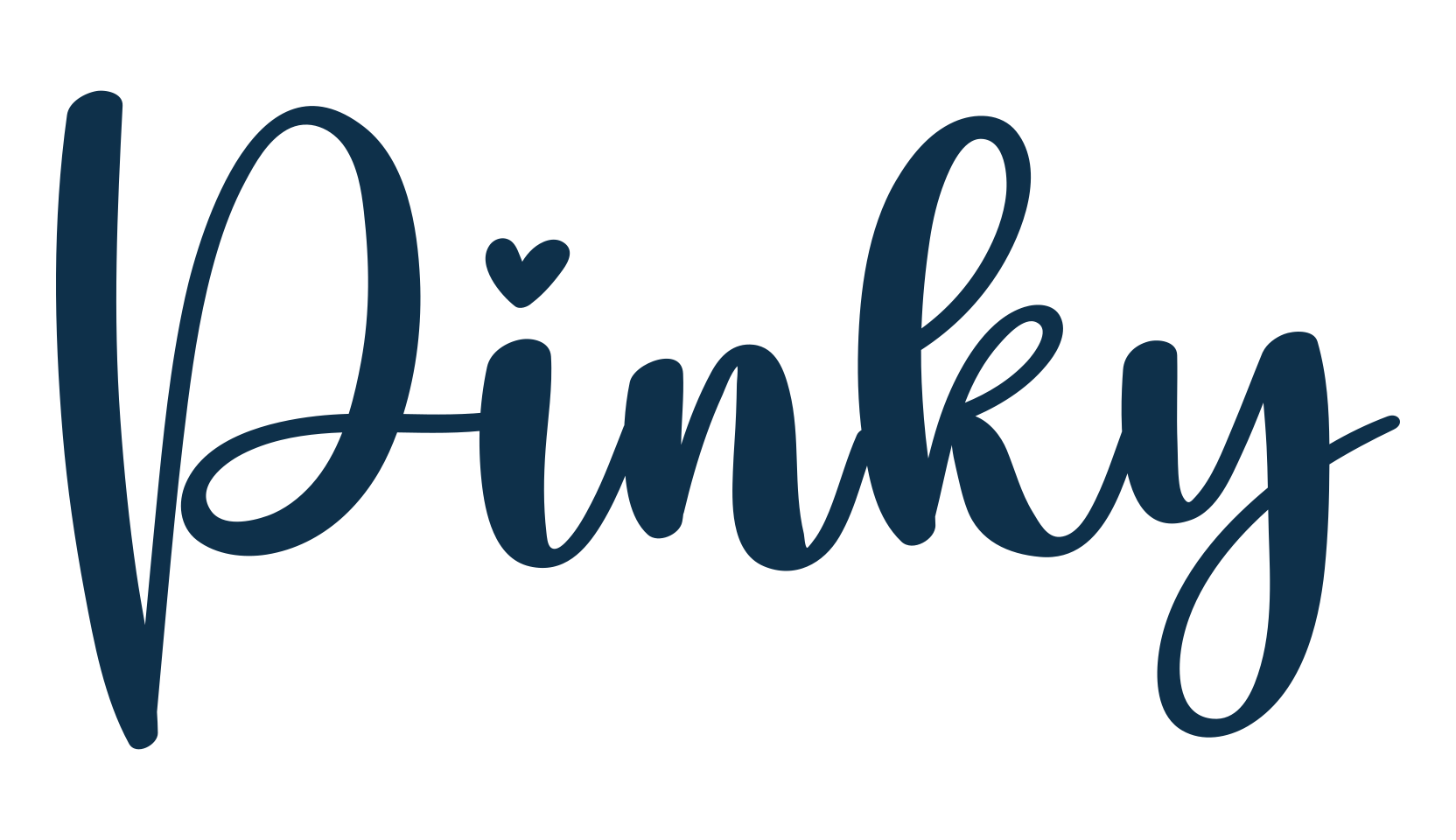 Pinky, calligraphy font preview