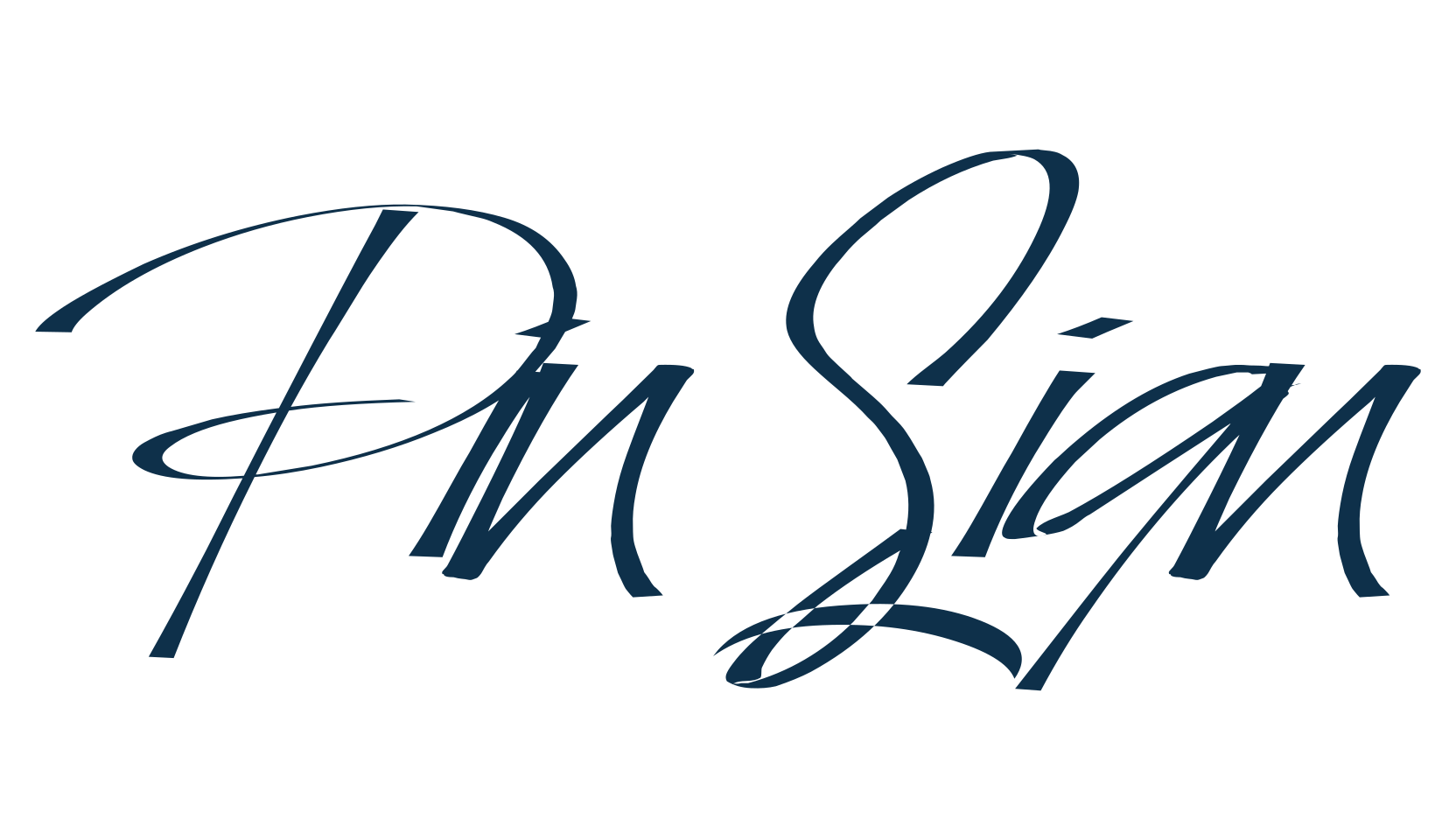 Pin Sign, handwriting font preview