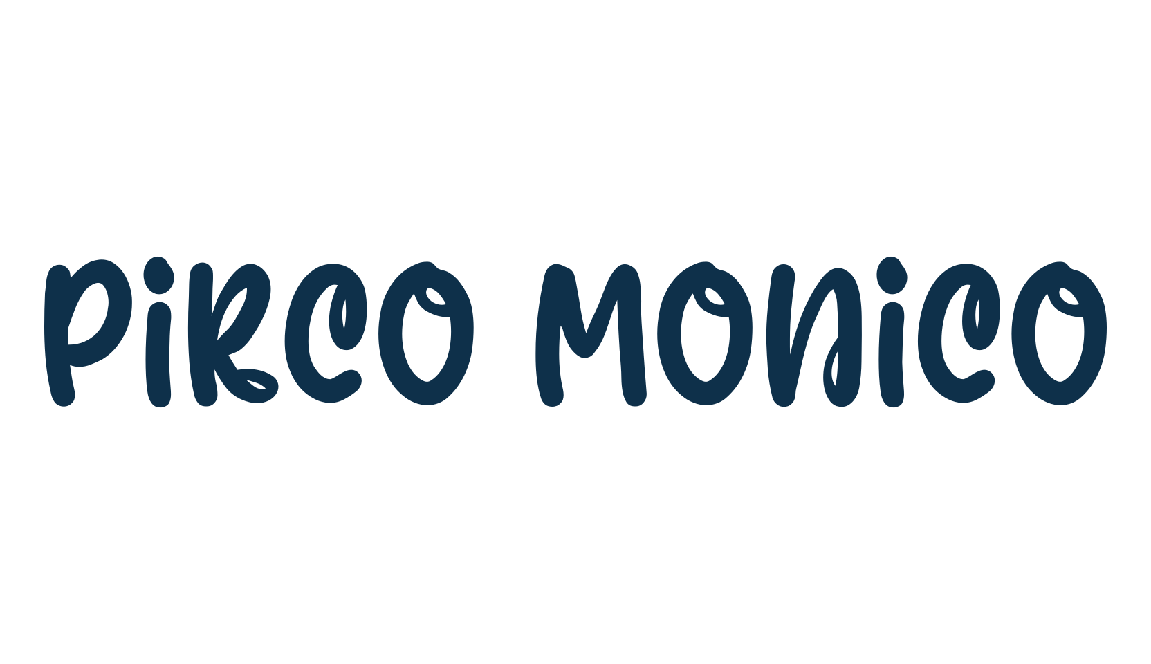Pirco Monico, fancy cartoon decorative font preview