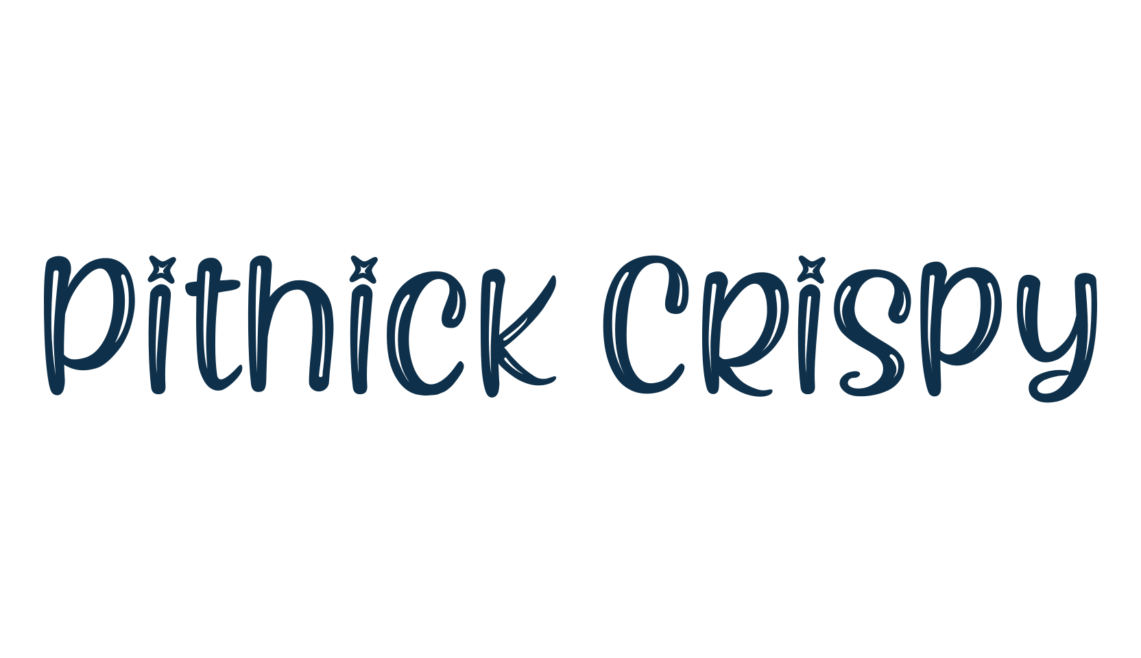 Pithick Crispy, fancy various decorative font preview
