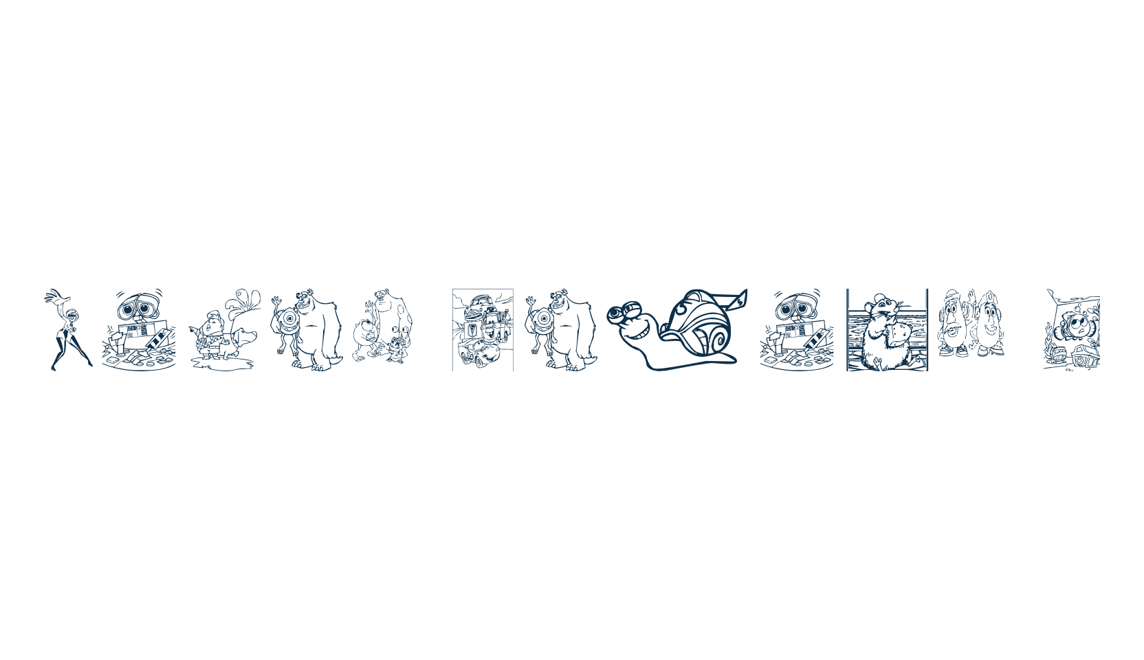 Pixar family 2, fancy decorative font preview