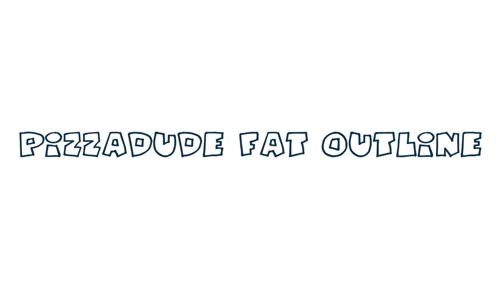 Pizzadude Fat Outline, fancy cartoon decorative font preview