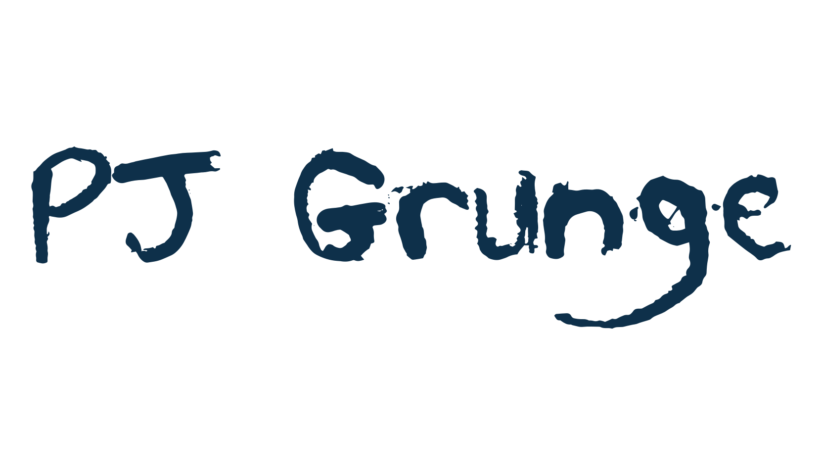 PJ Grunge, script trash fancy decorative calligraphy font preview