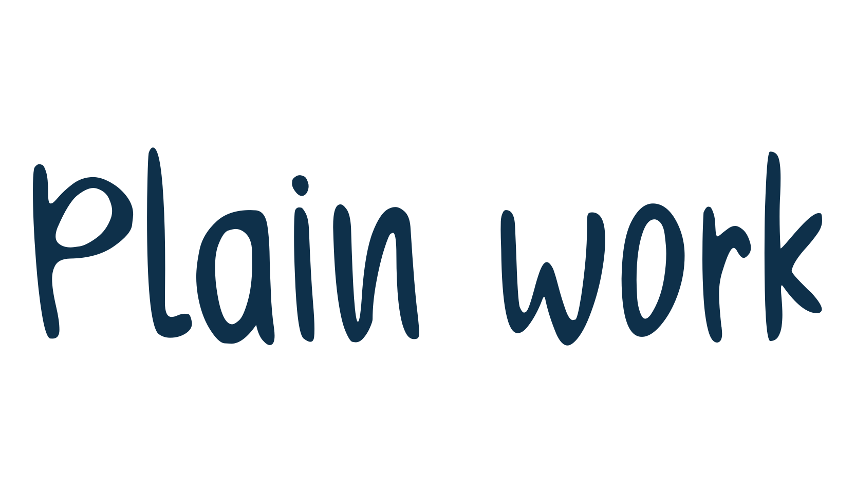 Plain work, handwriting font preview
