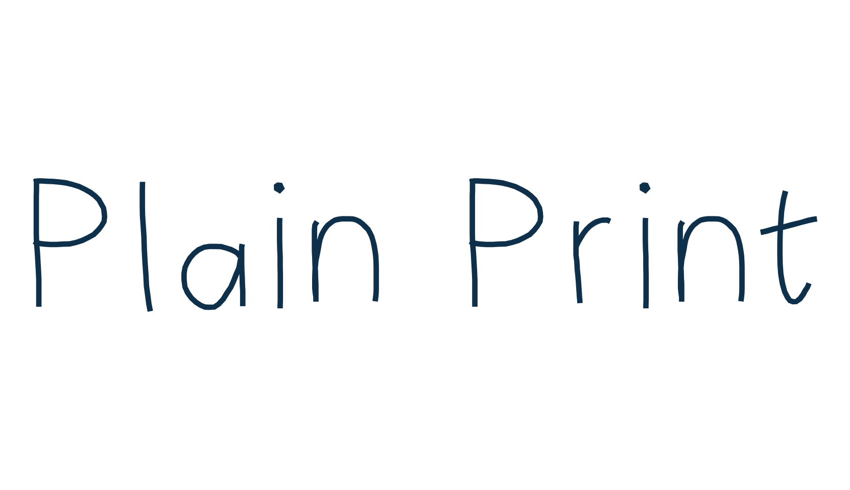 Plain Print, handwriting font preview