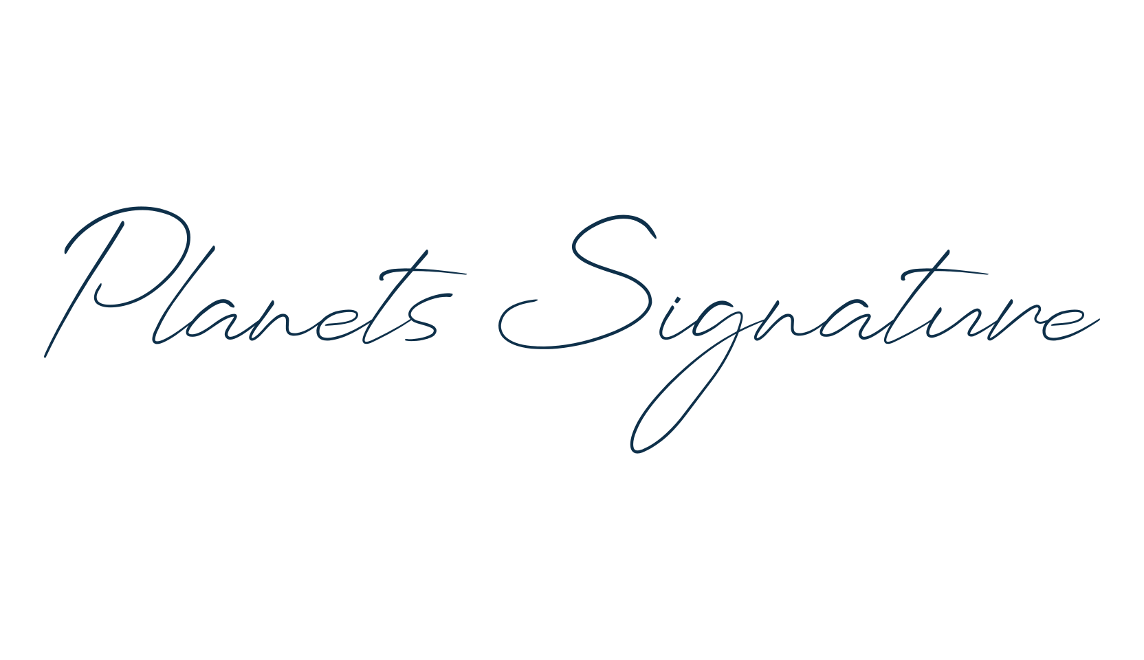 Planets Signature, script handwritten fancy decorative calligraphy font preview
