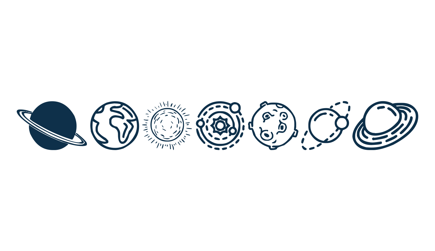Planets (planets), fancy decorative font preview