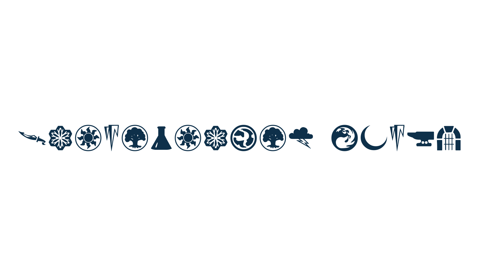Planewalker Dings, fancy decorative font preview