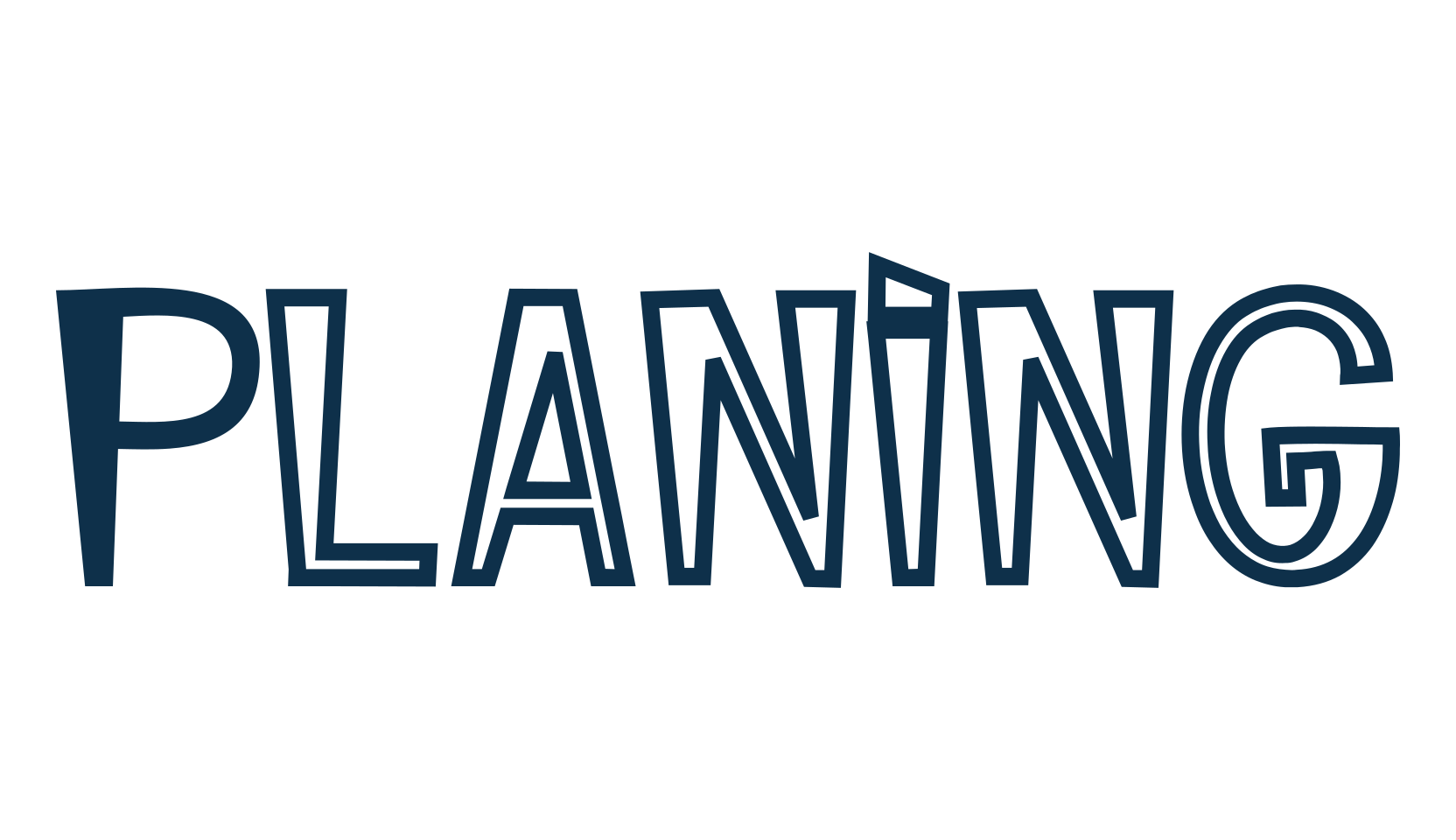 Planing, cartoon font preview