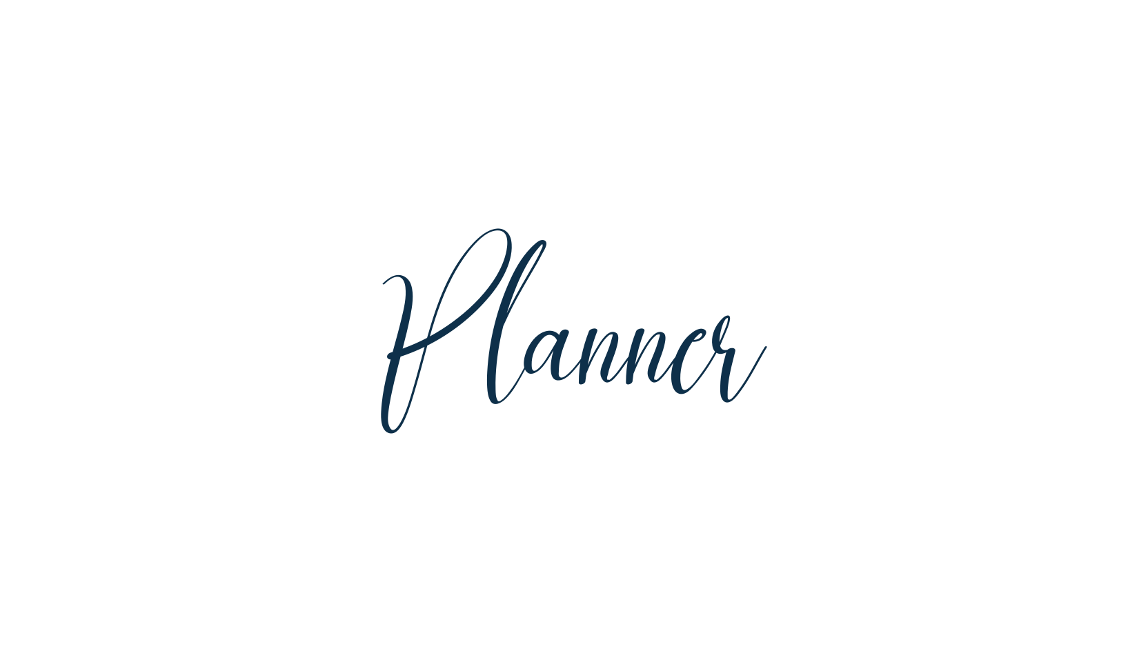 Planner, script handwritten fancy decorative calligraphy font preview