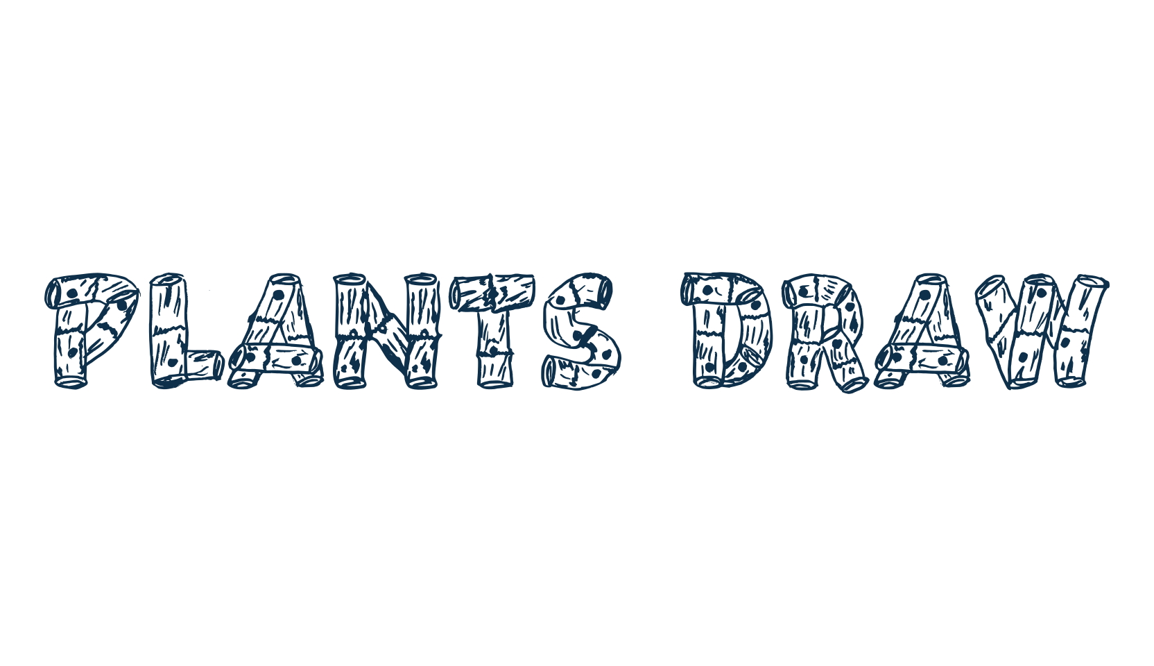 Plants Draw, decorative font preview